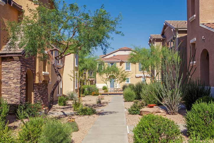 Apartment complex buildings in Arizona.